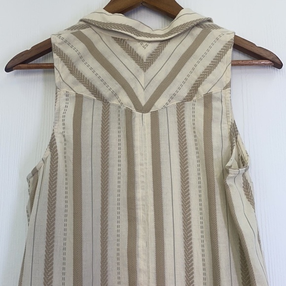 Anthropologie - Delphine Textured Light Beige Cream Tunic Dress Size Small - Picture 9 of 14